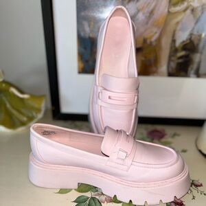 Call It Spring Pastel Pink Lug Sole Penny Loafers, 7.5